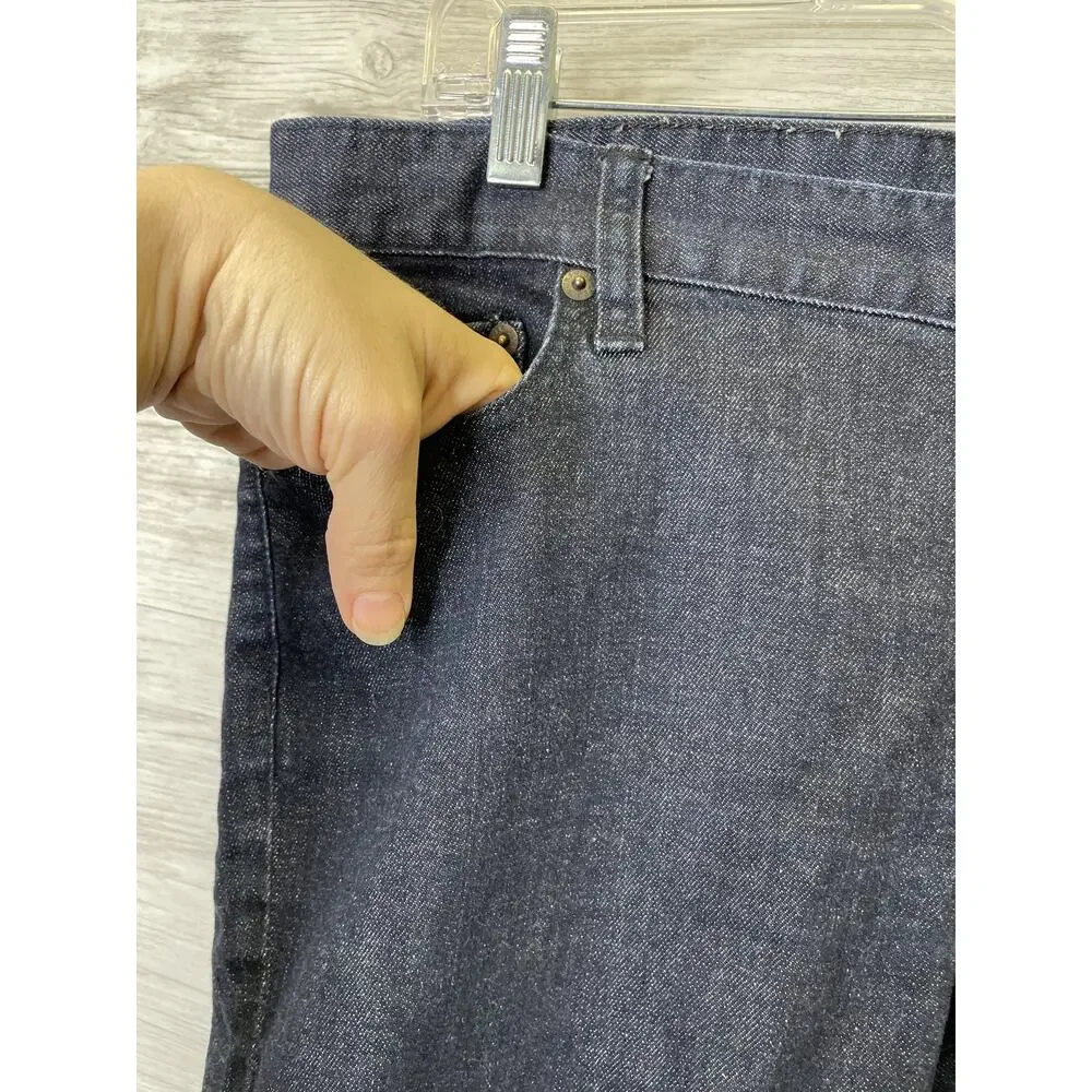J Crew Bermuda Shorts Womens 10 Dark Wash Blue Denim Stretch Casual Style 16578